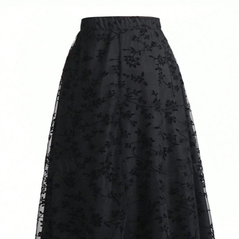 Amazon Wish naiste pluss-suuruses vabaaja organza flokeerimisega seelik voodriga