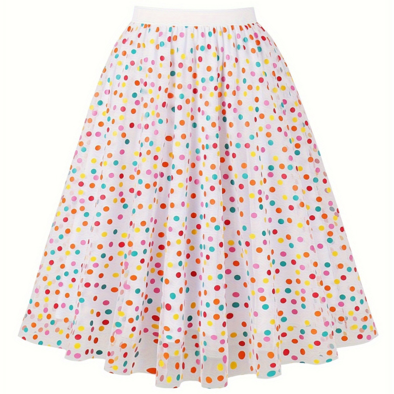 Hálós szoknya őszi színű, hullámos, pöttyös, A-vonalú szoknya, hosszú, rugalmas derekú, tündérszínű, háromrétegű esernyőszoknya, nagykereskedés