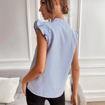 Amazon wish Γυναικείο Ριγέ Μπλούζα με V-Neck για Ευρωπαϊκές και Αμερικανικές Διασυνοριακές Γραμμές