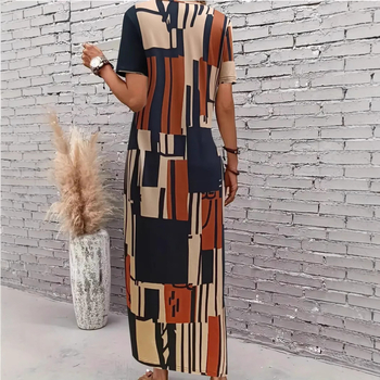 Nova prekogranična ekskluzivna haljina s V-izrezom preko cijelog tijela, ljetna ležerna haljina kratkih rukava i dugih haljina za žensku odjeću iz 2025.