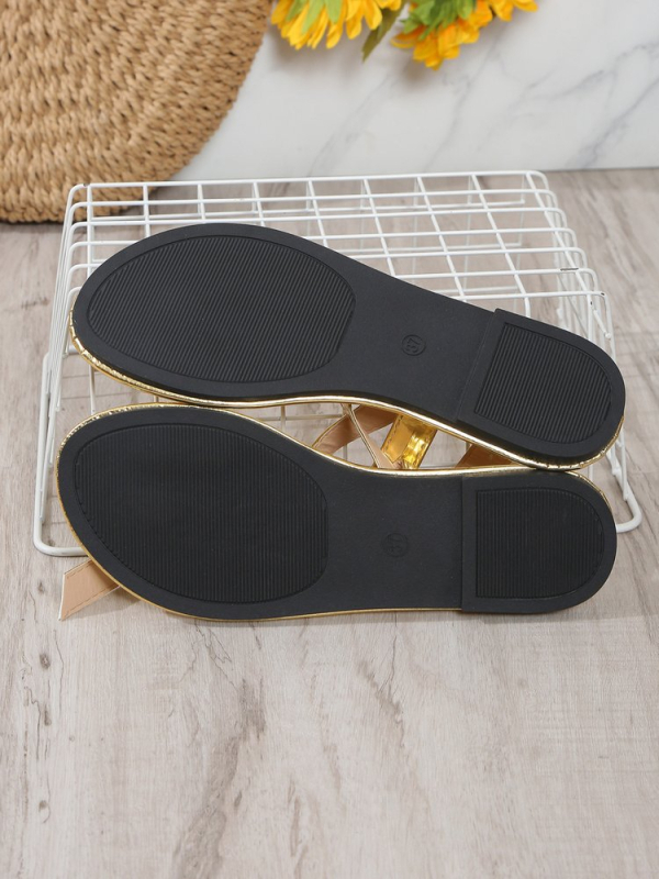 Sandale plate casual cu vârf plat, stil european și american, la modă, en-gros, mărime plus, 2024, vară nouă