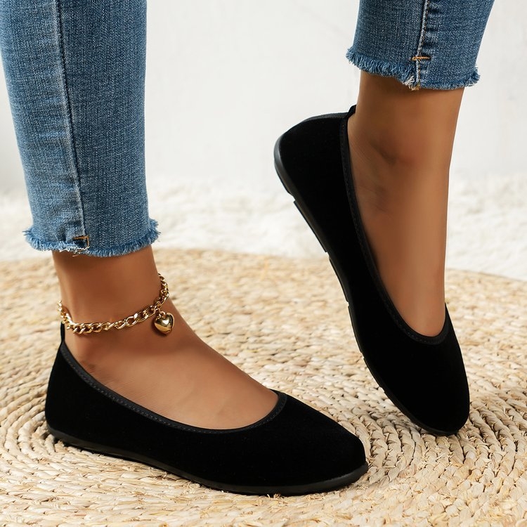 Külkereskedelmi, határokon átnyúló lapos velúr cipők, női tavaszi és nyári 2023, új, sekély szájú, divatos, bebújós Doudou mokaszinok nőknek
