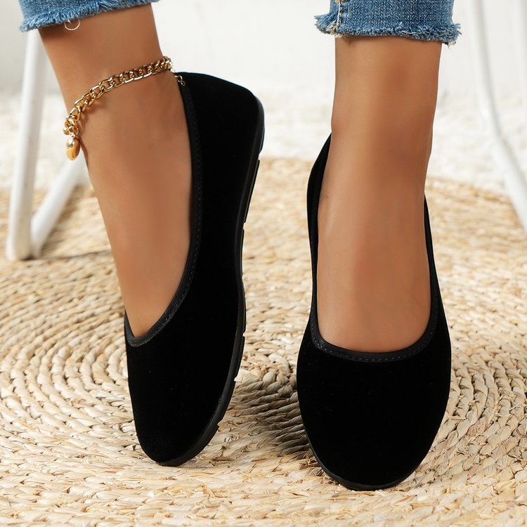 Külkereskedelmi, határokon átnyúló lapos velúr cipők, női tavaszi és nyári 2023, új, sekély szájú, divatos, bebújós Doudou mokaszinok nőknek