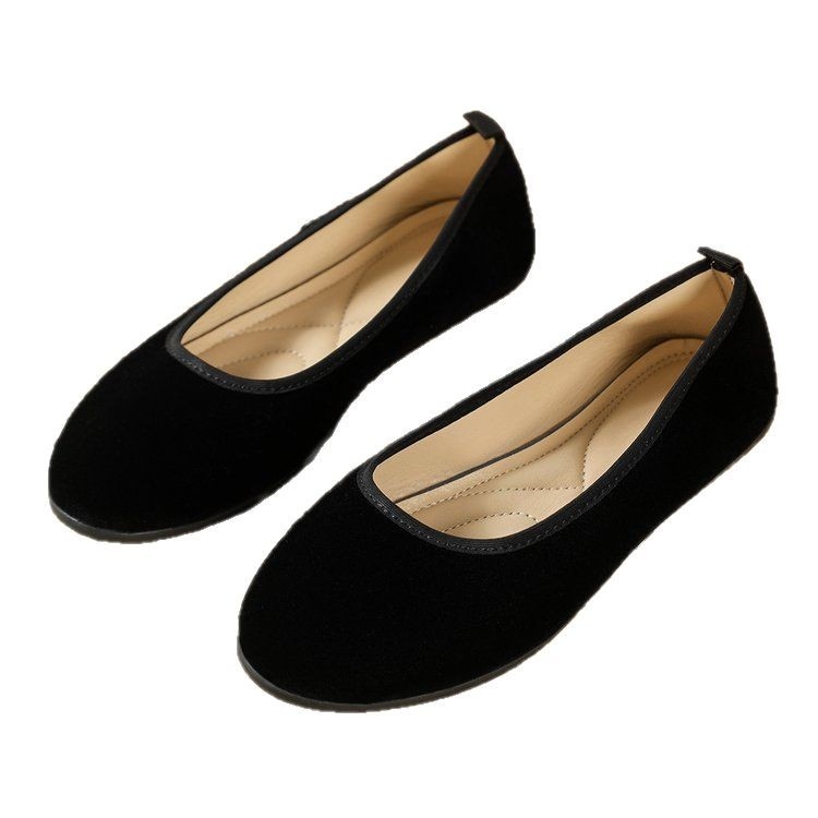 Külkereskedelmi, határokon átnyúló lapos velúr cipők, női tavaszi és nyári 2023, új, sekély szájú, divatos, bebújós Doudou mokaszinok nőknek