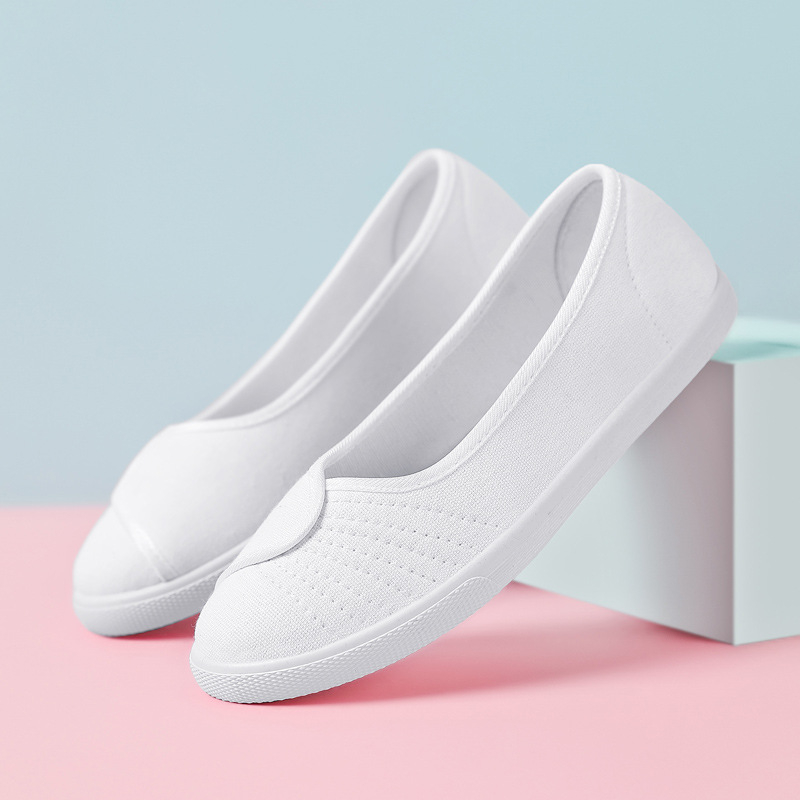 Tavaszi és nyári régi pekingi szövetcipők női cipők lapos sarkú lapos cipők hétköznapi cipők anyacipők puha talpú könnyű fekete munkacipő