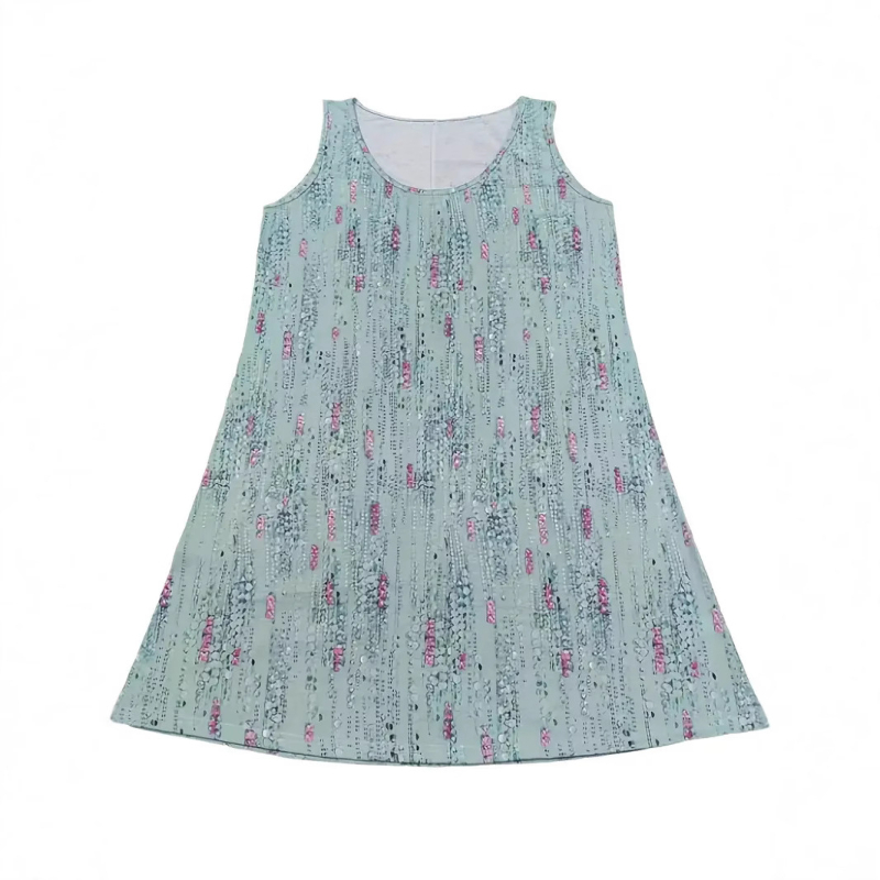 Európai és amerikai határokon átnyúló független állomás rövid szoknya nyári új nagy méretű női ruházat virágmintás hétköznapi kerek nyakú bő mellényes ruha