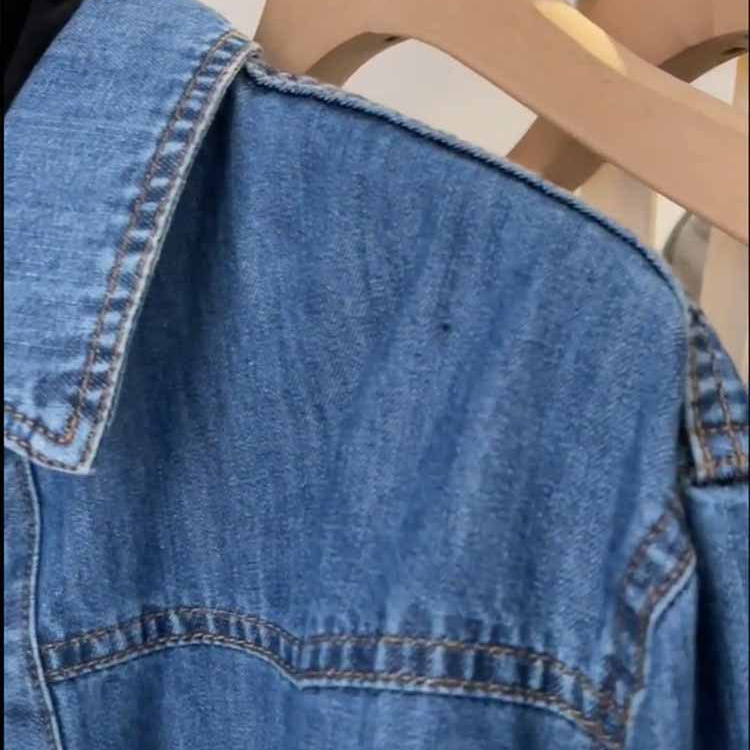 2025-ös ingázós női farmering réteges kabáttal, kis termetűeknek, új dizájnnal, niche felsők