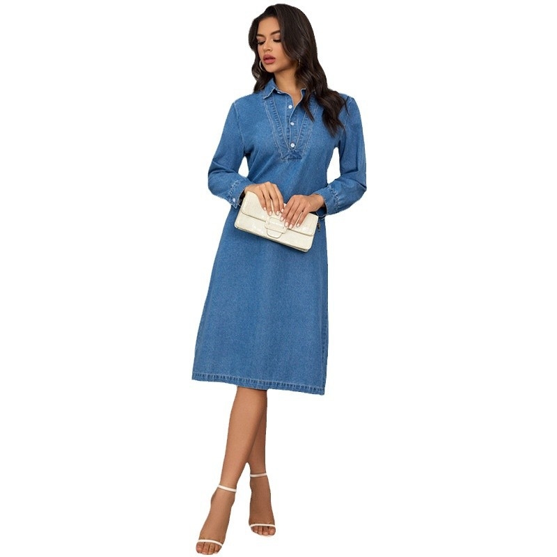 Nauji tarpvalstybiniai „Amazon“ marškinėliai, laisvi džinsiniai marškinėliai, europietiško ir amerikietiško temperamento, ilgomis rankovėmis, su atvartu, rudens ir žiemos sustorinta pagrindu.