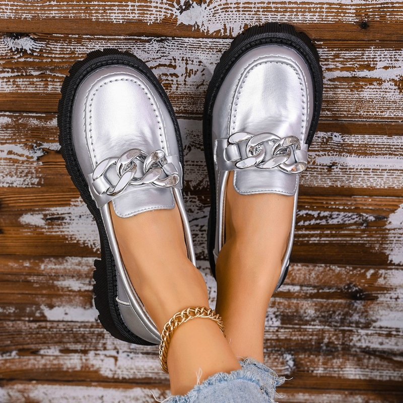 2025 m. pavasario ir rudens nauji vienodi storapadžiai apvalios nosies moteriški bateliai britiško stiliaus madingi mokasinai vidutinio kulno storo kulno moteriški bateliai madingi