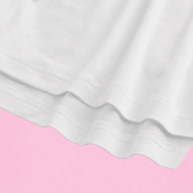 Határokon átnyúló európai és amerikai női lezser kaliforniai egyetemi stílusú fehér medvemintás kerek nyakú rövid ujjú szabású női póló ruha