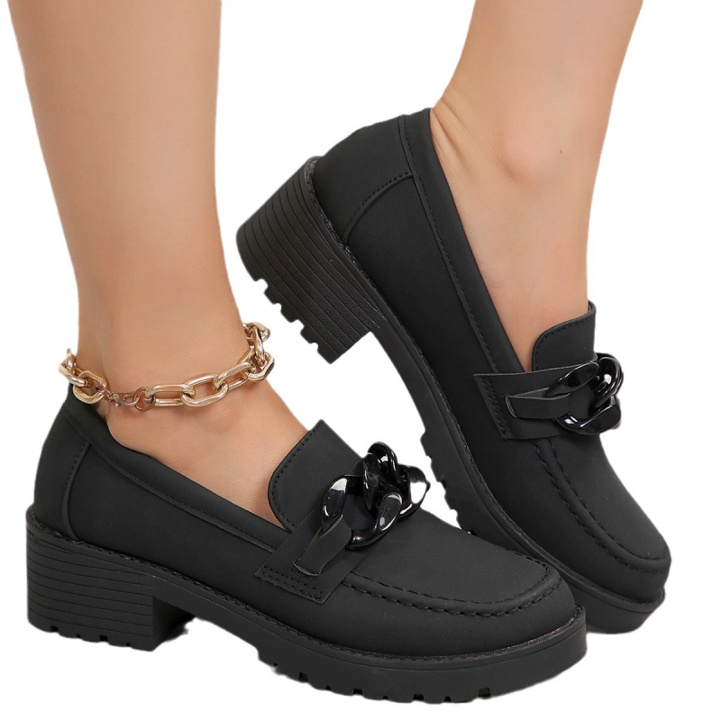 plus size új őszi és téli fekete retró szövet női vastag sarkú brit stílusú mokaszinok JK platform főiskolai hétköznapi cipők