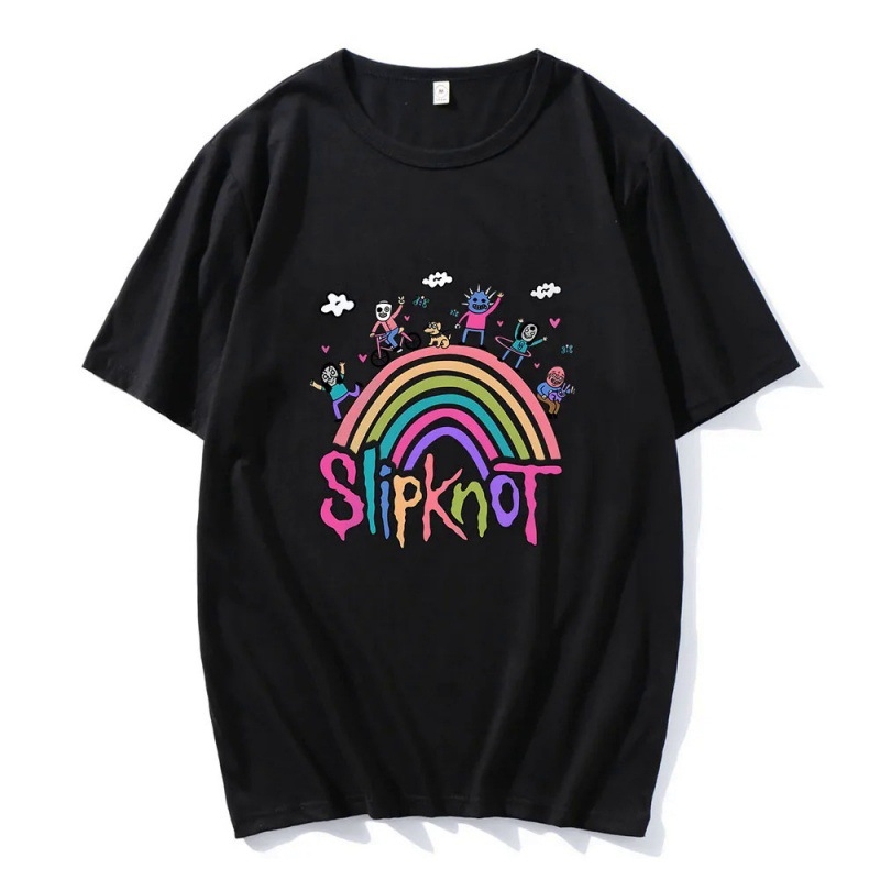 Tricou de vară cu mânecă scurtă imprimat cu nod slip casual european și american transfrontalier pentru bărbați și femei, tricou subțire alb-negru anime