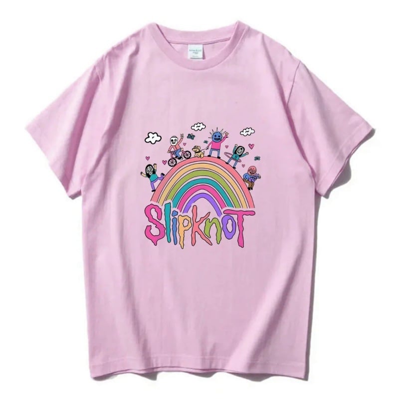 Tricou de vară cu mânecă scurtă imprimat cu nod slip casual european și american transfrontalier pentru bărbați și femei, tricou subțire alb-negru anime