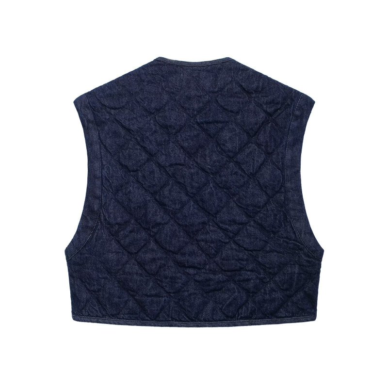 Väliskaubanduse hulgimüük sügis uus Euroopa ja Ameerika stiilis teksariidest lahtine vabaaja lühike puuvillase polstriga jakk-vest 8943040