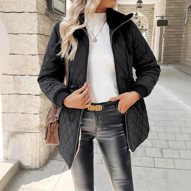 2025-ös, határokon átnyúló, új, középhosszú, karcsú női báránygyapjúból készült, steppelt, egyszínű pamutruhák, nagy méretű pamutruhák nőknek