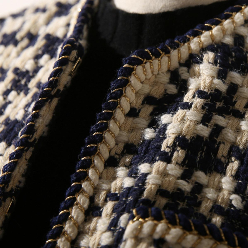 Korejska ženska odjeća Dongdaemun za jesen 2021., nova jakna s uzorkom pepite, ženska ležerna vunena majica u francuskom stilu