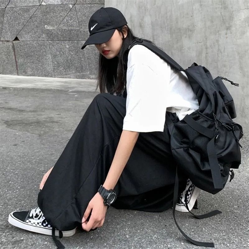 Vasaros ins madingi japoniško stiliaus vintažiniai plačių kojų laisvi laisvalaikio stiliaus Haren kelnės su nemokamu pristatymu