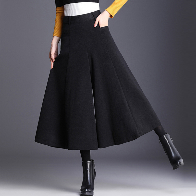 Gyapjú bő szárú nadrág gyerekeknek őszi és téli 2024 új magas derekú, laza, egyenes, kis méretű, kilencágú, nagy szárú nadrág