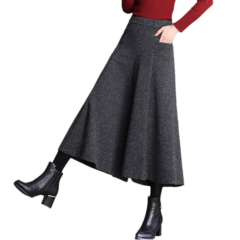 Gyapjú bő szárú nadrág gyerekeknek őszi és téli 2024 új magas derekú, laza, egyenes, kis méretű, kilencágú, nagy szárú nadrág