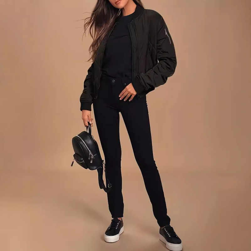 2024-es, határokon átnyúló, új, egyszínű, pamuttal bélelt kabát