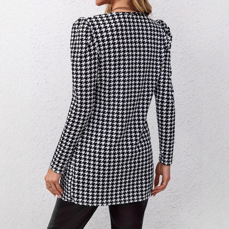 Houndstooth mintás kardigánkabát, elegáns hosszú ujjú felső, tavaszi és őszi újdonságok, külkereskedelem, határokon átnyúló, AliExpress, Amazon