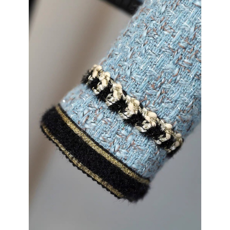 Costum scurt cu maneci reale pentru femei 2023, costum de toamnă popular, stil Chanel, cu șireturi, fustă slăbită