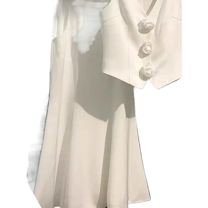 Chanel stílusú virágmintás, érzéki koreai stílusú ruha, mellény, mellény felső, elegáns halszálka szoknya, kétrészes női ruha