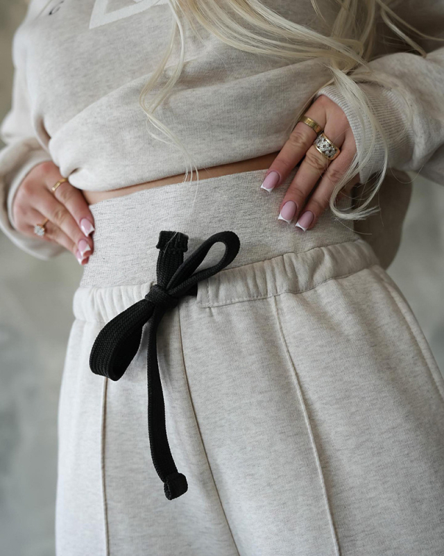 2023 őszi és téli új, népszerű európai és amerikai Amazon Independent Station törtfehér, lezser kapucnis pulóver, széles szárú nadrág