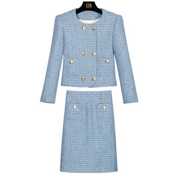 [Független válogatás 2850] 2025-ös új divatos, társasági hölgyeknek szóló, csúcskategóriás, temperamentumos, nehézipari, flitteres, kis illatos stílusú öltöny