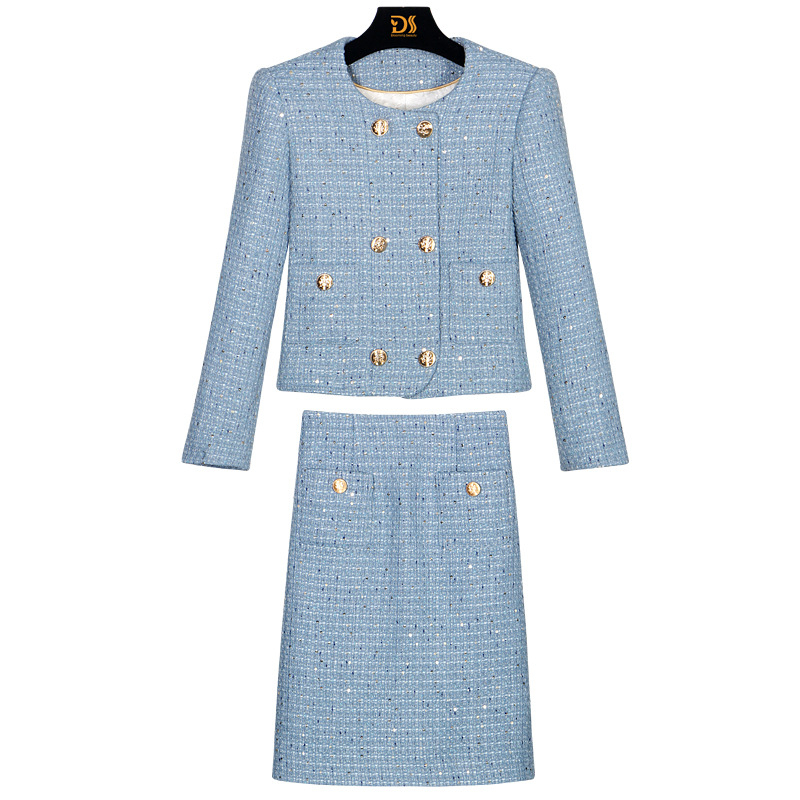 [Független válogatás 2850] 2025-ös új divatos, társasági hölgyeknek szóló, csúcskategóriás, temperamentumos, nehézipari, flitteres, kis illatos stílusú öltöny