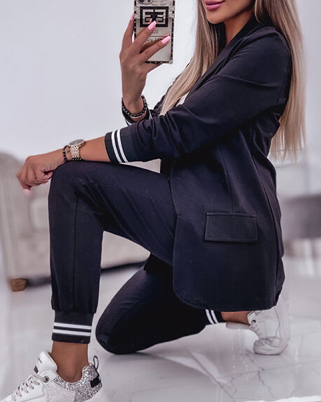 2023-as európai és amerikai női ruházat raktáron pamut öltönyzakó + nadrág