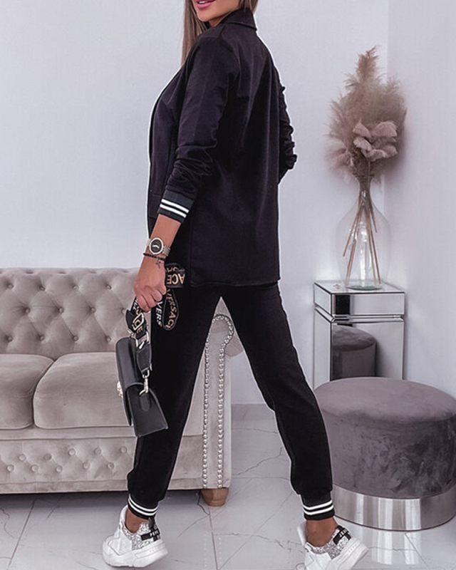 2023-as európai és amerikai női ruházat raktáron pamut öltönyzakó + nadrág