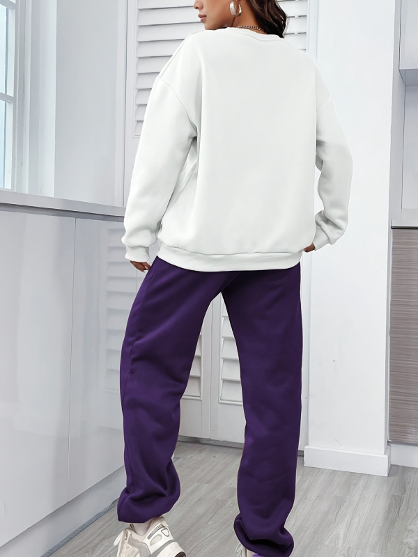 Női California 1962 monogramos nyomott pulóver és lila