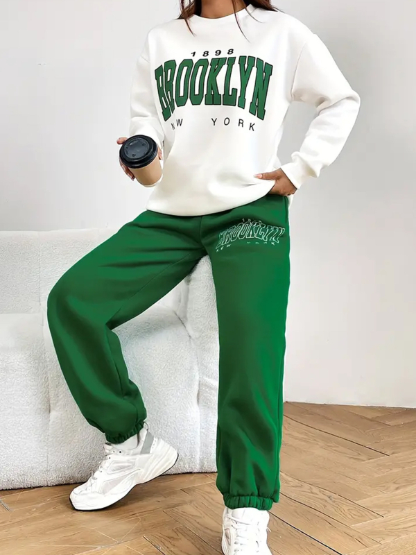 2024. aasta naiste uue stiiliga internetikuulus spordi vabaaja komplekt lahtise moe soolaseeria tänavariiete pikkade varrukatega kaheosaline komplekt