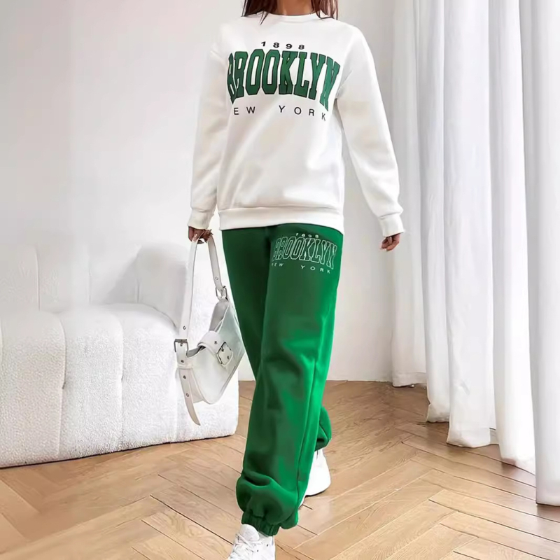 2024. aasta naiste uue stiiliga internetikuulus spordi vabaaja komplekt lahtise moe soolaseeria tänavariiete pikkade varrukatega kaheosaline komplekt