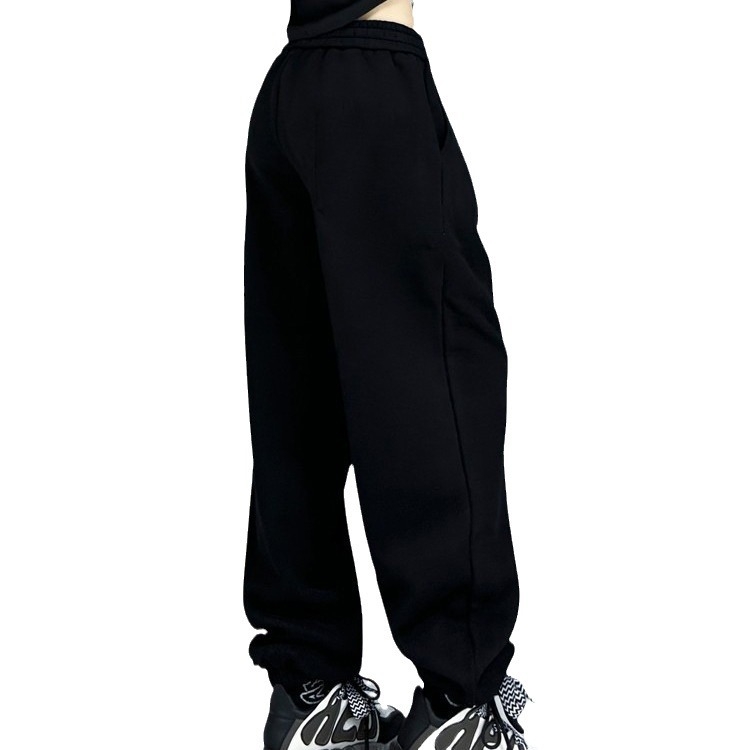 Határokon átnyúló Amazon külkereskedelmi női ruházat, európai és amerikai bő, bokáig megkötős nadrágok, 2023 őszi és téli polár bélésű egyenes szabású sport melegítőnadrágok nőknek