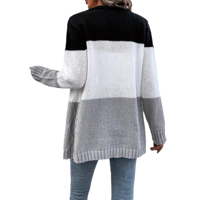 X7216 Amazon Ευρώπη και Ηνωμένες Πολιτείες διασυνοριακό φθινόπωρο και χειμώνα νέο χαλαρό πλεκτό πουλόβερ ζακέτας με V λαιμόκοψη σε ασορτί χρώμα
