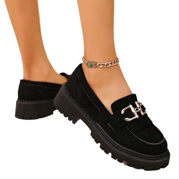 Nauji, japoniški, plius dydžio, britiško stiliaus, odiniai moteriški bateliai, 2024 m. rudens nauji, japoniški JK stori, užsegami, prancūziški mokasinai.