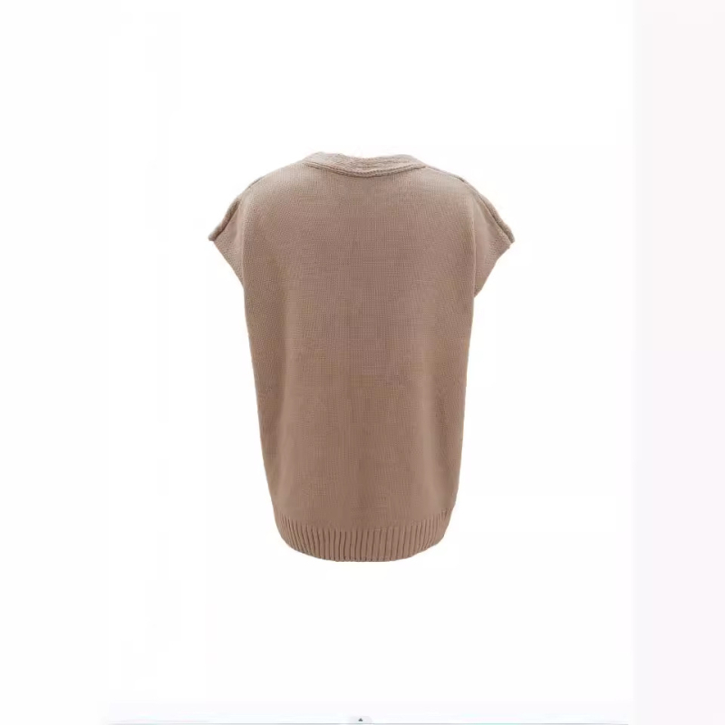 2024 tavaszi és őszi, határokon átnyúló Amazon külkereskedelmi divatos ujjatlan, zsinóros, magas nyakú mellény, kötött, laza pulóver nőknek