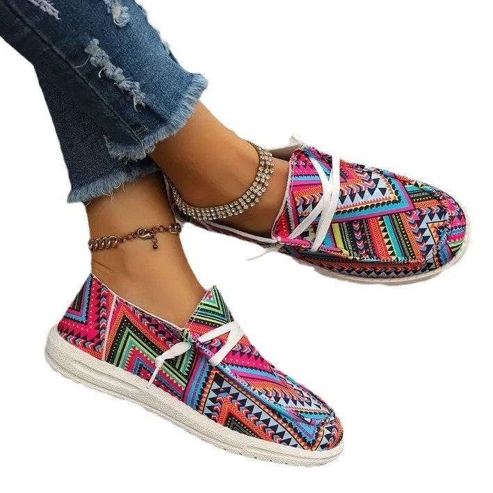 Bohém etnikai stílusú, európai és amerikai, kerek fejű, határokon átnyúló külkereskedelmi, plus size, fűzős, színben illő, alacsony szárú, lélegző, egyrétegű női cipő