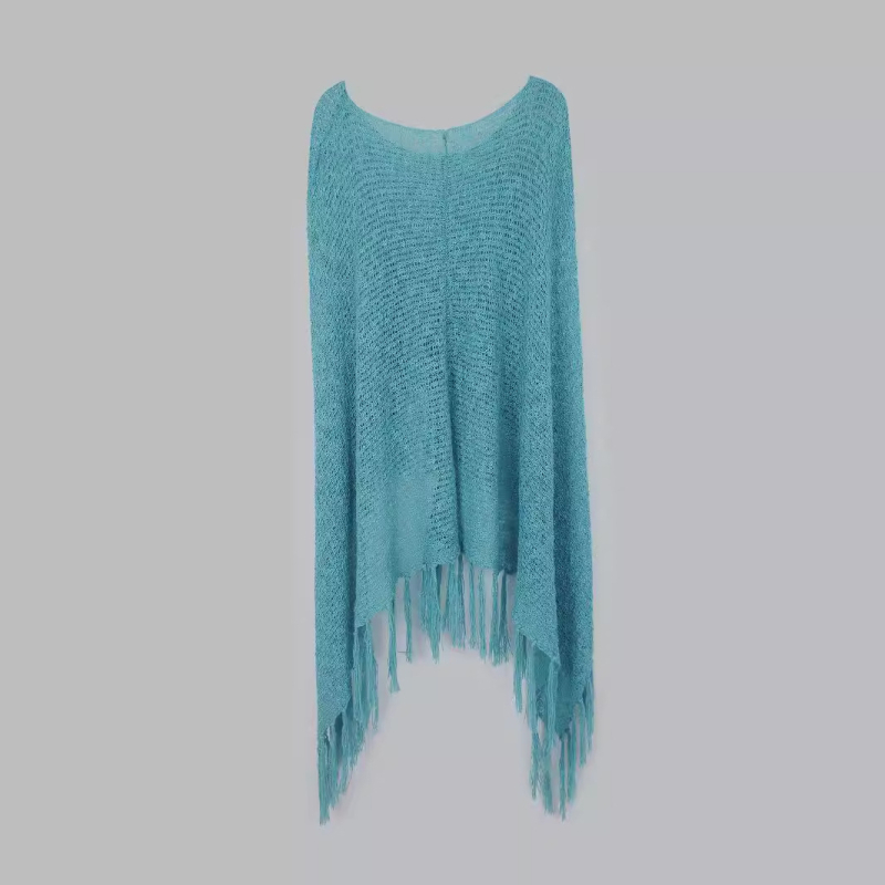 Külkereskedelem határokon átnyúló Európában és az Egyesült Államokban Amazon forrásgyártók kötöttáru gallérral, váll üreges bojtos strandblúz