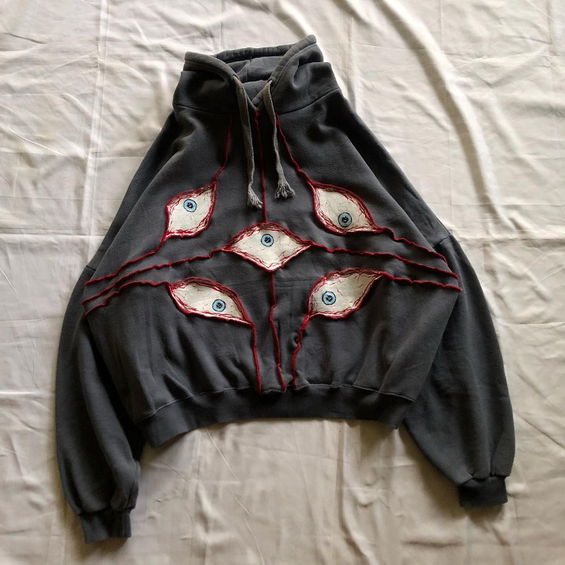 Γυναικείο μπλουζάκι Harajuku Devil`s Eye με κέντημα, αμερικανικό ρετρό street τοπ, γοτθικό πανκ streetwear