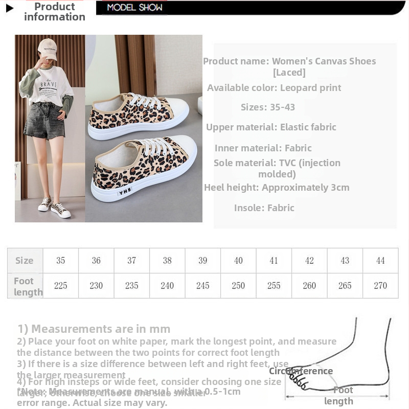 Plátenné topánky s leopardím vzorom pre ženy, jar 2025, nové, cezhraničné, letné, tenké, ležérne, všestranné, ploché, látkové topánky pre študentky