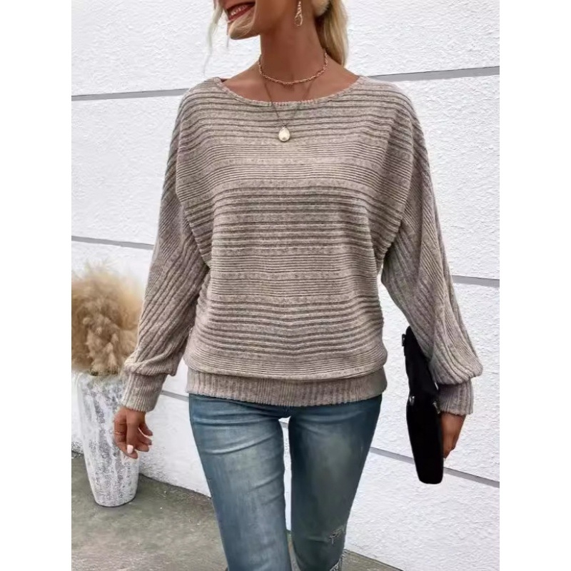 2024 tavaszi és nyári új Amazon európai és amerikai határokon átnyúló külkereskedelmi női pulóver, laza, denevérujjas, hétköznapi, minden mérkőzésre alkalmas felső.