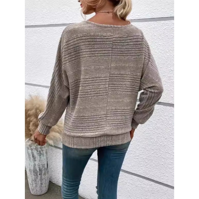 2024 tavaszi és nyári új Amazon európai és amerikai határokon átnyúló külkereskedelmi női pulóver, laza, denevérujjas, hétköznapi, minden mérkőzésre alkalmas felső.