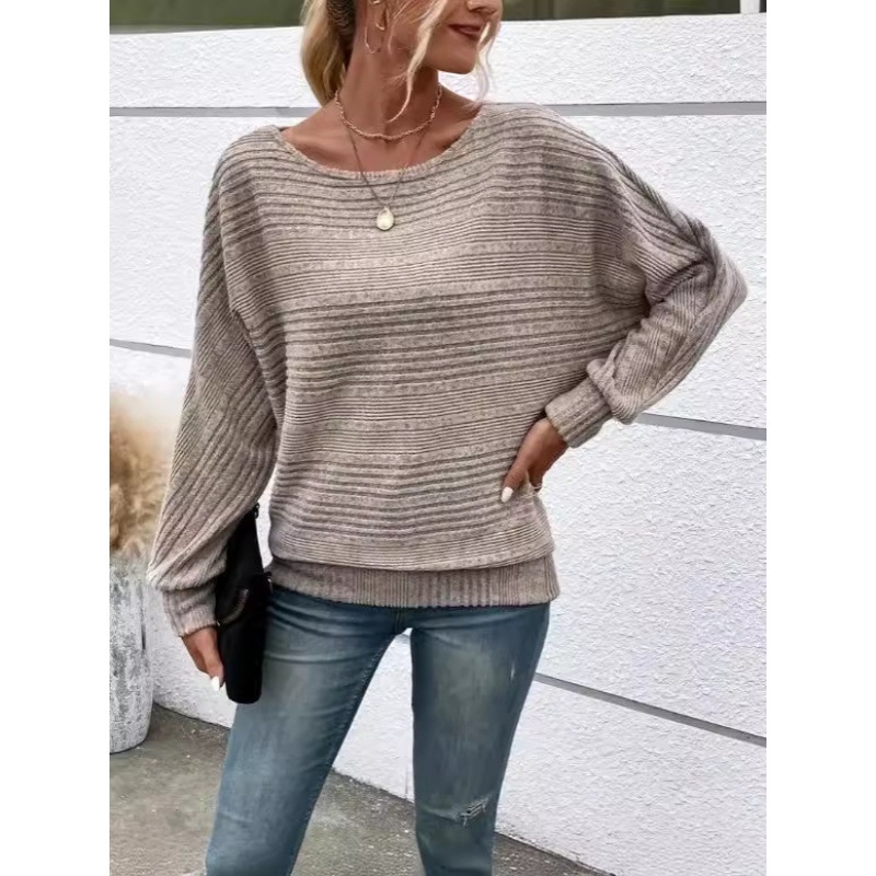 2024 tavaszi és nyári új Amazon európai és amerikai határokon átnyúló külkereskedelmi női pulóver, laza, denevérujjas, hétköznapi, minden mérkőzésre alkalmas felső.