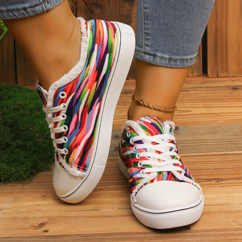 Pārrobežu plus izmēra audekla kurpes 2024. gada pavasarī, jaunas zemas kurpes ar rokām apgleznotas burvju grafiti audekla kurpes