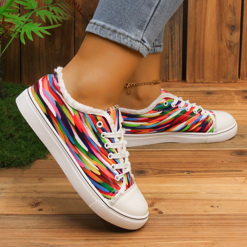 Pārrobežu plus izmēra audekla kurpes 2024. gada pavasarī, jaunas zemas kurpes ar rokām apgleznotas burvju grafiti audekla kurpes