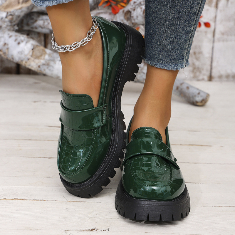 Νέα Lefu Παπούτσια Φθινόπωρο 2024 Παπούτσια Bean Ευρωπαϊκά και Αμερικανικά Casual Παπούτσια Joker με χοντρή σόλα και slip-on για μεγάλα μεγέθη Foreign Trade