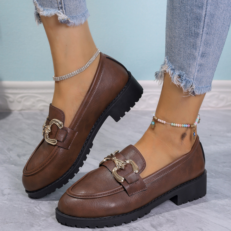 Cipőcsat Gyöngy Kiegészítők Brit Stílusú Vastag Aljú Mokaszinók Új Stílusú Külkereskedelmi Női Cipők Divat Vastag Aljú Női Cipők